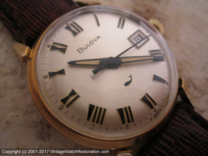 Bold and Beautiful Bulova Whale Model with Decorative Roman Dial, Manual, 33mm