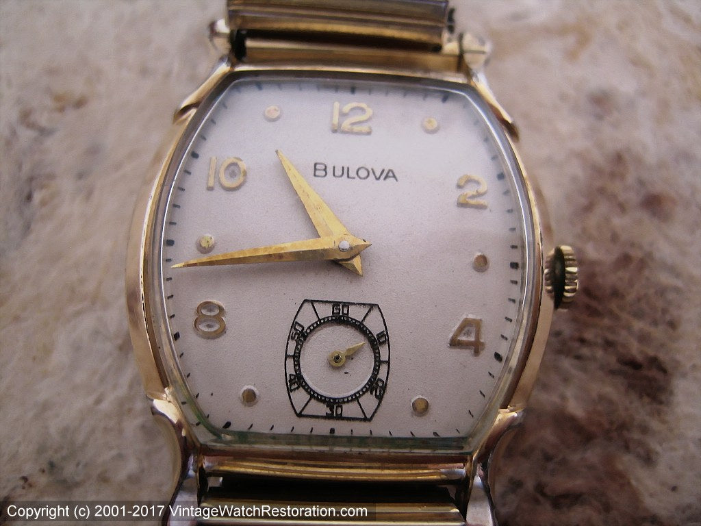Bulova in Attractive Deco-Style Case, Manual, 28x38mm