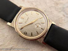 Load image into Gallery viewer, Bulova NOS Mint Sixties Gem with Textured Woven Dial and Case Design, Manual, 30x39mm

