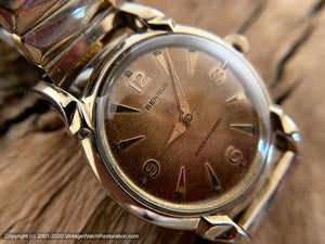 Benrus Perfect Coppery Aged Dial, Turned Lugs, Manual, 32.5mm