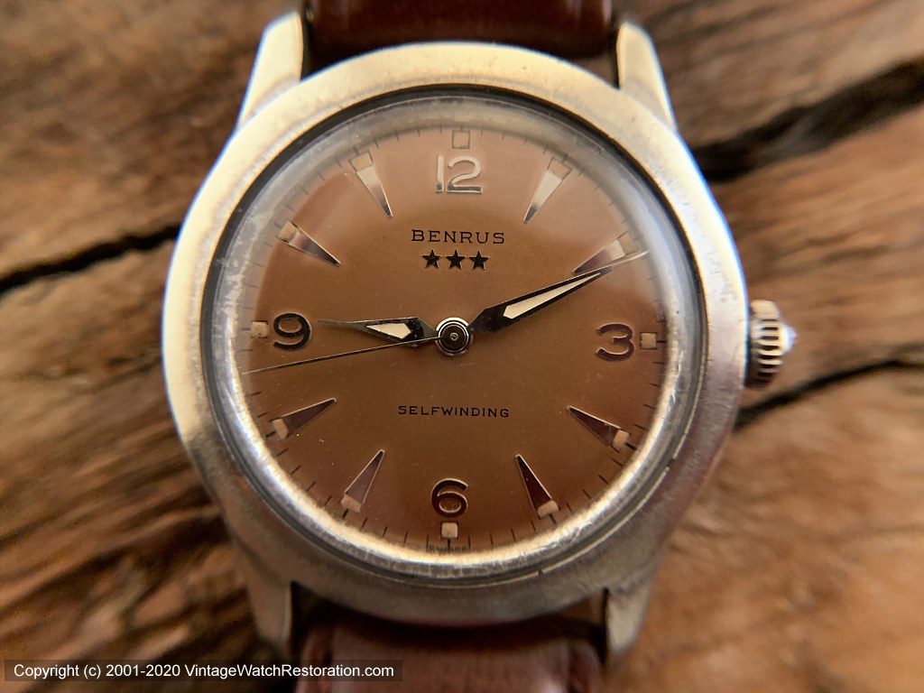Benrus Original Coppery-Brown Dial, 3-Star, Automatic, 34mm