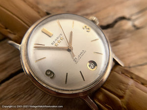 Benrus 3-Star 25 Jewel with Round Date Window at Bottom of Dial, Automatic, 34mm