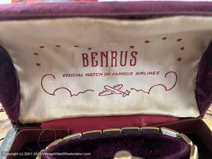 Benrus White Dial and Original Kreisler Bracelet with Box , Manual, 30mm