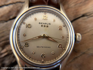 Benrus 3 Gold Star Perfect Dial Self Winding Automatic 30.5mm Vintage Watch Restoration