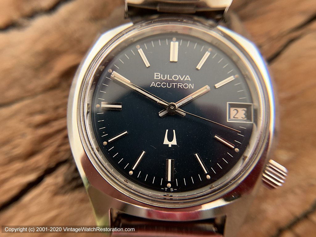 Bulova Accutron Blue Dial with Date, Electric, 34mm