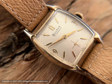 Load image into Gallery viewer, Bulova 17 Jewels Tonneau Gem with Pigskin Strap, Manual, 27.5x36.5mm
