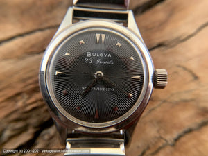 Bulova 23 Jewel Black Starburst Design Dial, Automatic, 32mm