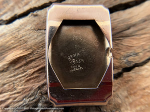 Bulova Copper Dial in a 14K Rose-Gold Rectangular Case, Manual, 21.5x39mm