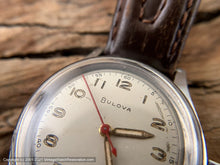 Load image into Gallery viewer, Bulova Original Silver Dial with Applied Numbers, Detailed Second Ticks &amp; Red Sweep Second Hand, Manual, 31mm
