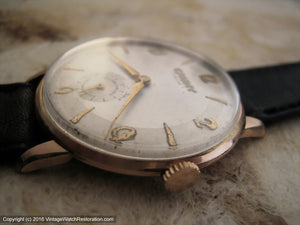 Cauny Prima Rose Gold with Art Deco Style Numbers, Manual, Huge 36mm