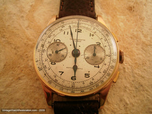 Original 18K Rose Gold Chronograph Suisse, Manual, Very Large 37mm