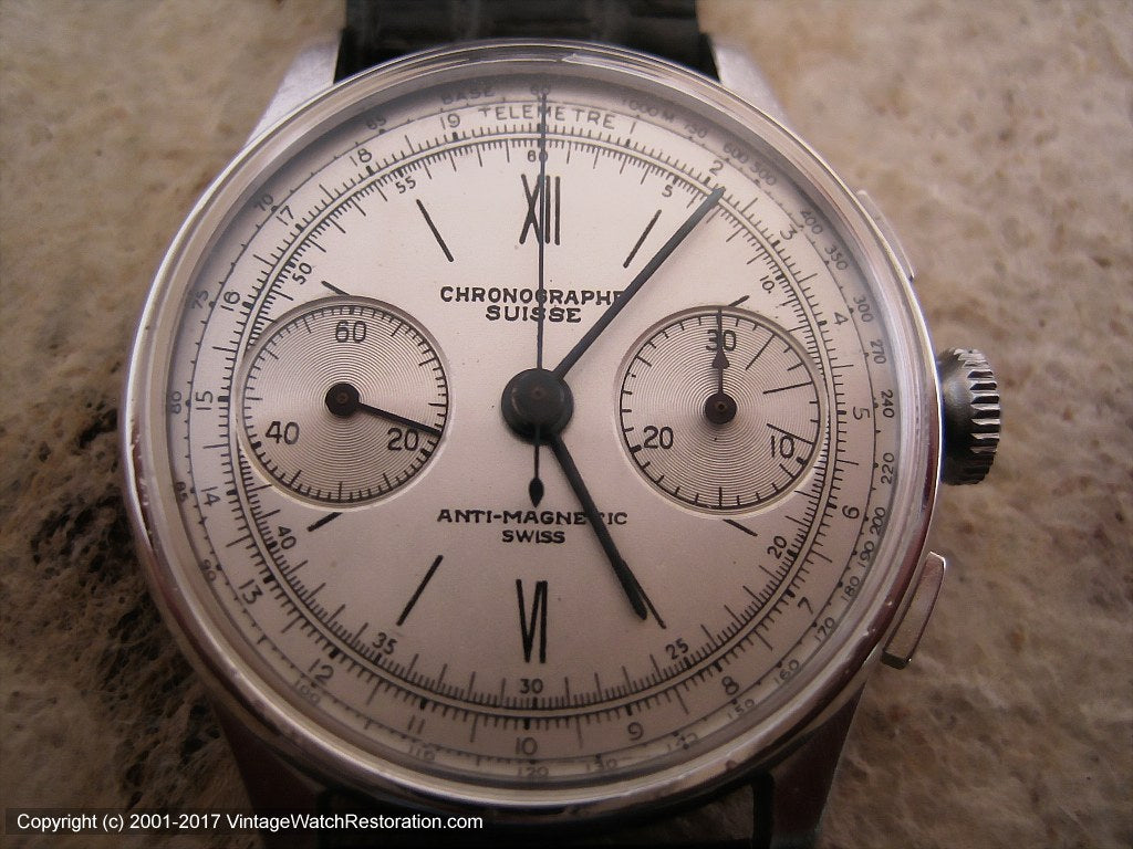 Chronograph Suisse Telemetre Scale, Manual, Large 35mm