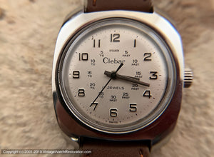 Clebar with a Bold Dial Layout Design, Manual, 32x38mm