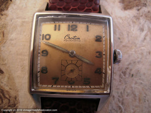 Hefty Square Croton Aquamatic with Copper Dial, Automatic, 30x30mm