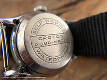 Load image into Gallery viewer, Croton &#39;Aquamatic&#39; Two Tone Black &amp; White Dial Military Era, Automatic, 29.5mm
