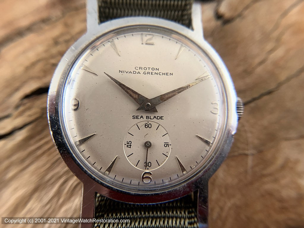 Croton Nivada Grenchen 'Seablade' Perfect Melon Dial , Manual