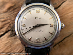 Cyma Pearl White with Silver Pendant Markers , Automatic, 34mm