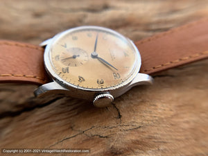 Doxa Antimagnetique with Handsome Rusty-Amber Patina, Manual, Large 33.5mm