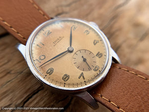 Doxa Antimagnetique with Handsome Rusty-Amber Patina, Manual, Large 33.5mm