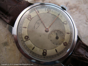 Nicely Aged Two-Tone Election Grand Prix with Art Deco Style Dial , Manual, Large 35mm