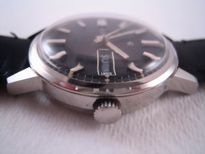 Elgin NOS Black Dial with Day/Date Window, Manual, 34.5mm