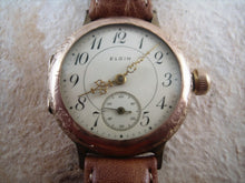 Load image into Gallery viewer, Very early Elgin rose gold wristwatch with decorative motifs, Manual, 35.5mm
