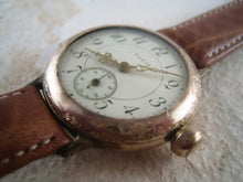 Load image into Gallery viewer, Very early Elgin rose gold wristwatch with decorative motifs, Manual, 35.5mm
