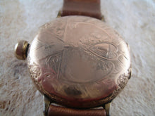 Load image into Gallery viewer, Very early Elgin rose gold wristwatch with decorative motifs, Manual, 35.5mm
