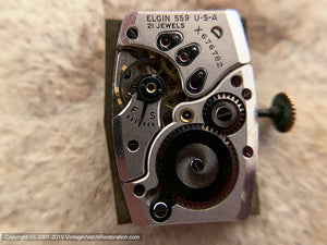 Elgin Original WWII Era in Hooded Lug Case, Manual, 23x35mm