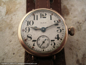 Early WWI Elgin Transitional with Parchment Patina Dial, Manual, 31mm