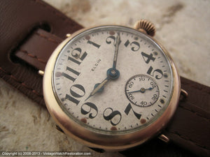 Early WWI Elgin Transitional with Parchment Patina Dial, Manual, 31mm