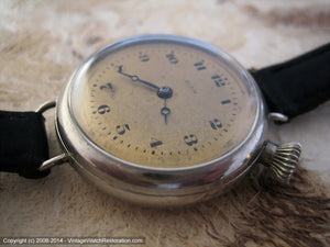 Early (1915) Golden Dial Elgin with Crown at 2 OClock, Manual, 32mm