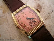 Load image into Gallery viewer, Large Six Sided Elgin Tank with Coppery-Rose Dial, Manual, 29x38mm
