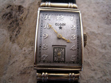 Load image into Gallery viewer, Elgin Early Model with Silvery Aged Dial and Scrolled Lugs, Manual, 20x35mm
