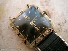 Load image into Gallery viewer, Mint Square Black/Gold Elgin with Matching Bezel and Bracelet, Manual, 28x36mm
