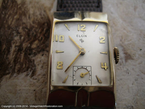 Elgin Cream Dial Deco Case Cal 673, Manual, 21.5x36mm