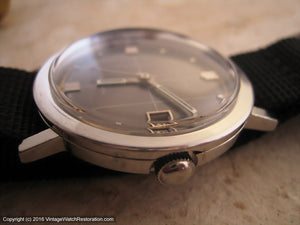 Elgin Vacuum Decorated Gray Dial with Date, Automatic, Large 35mm