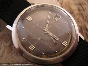 Elgin Vacuum Decorated Gray Dial with Date, Automatic, Large 35mm