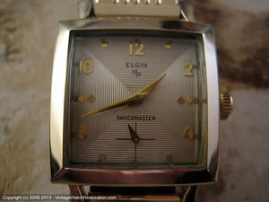 Beefy Square Elgin Shockmaster with Quadrant Design Dial, Manual, 28.5x28.5mm