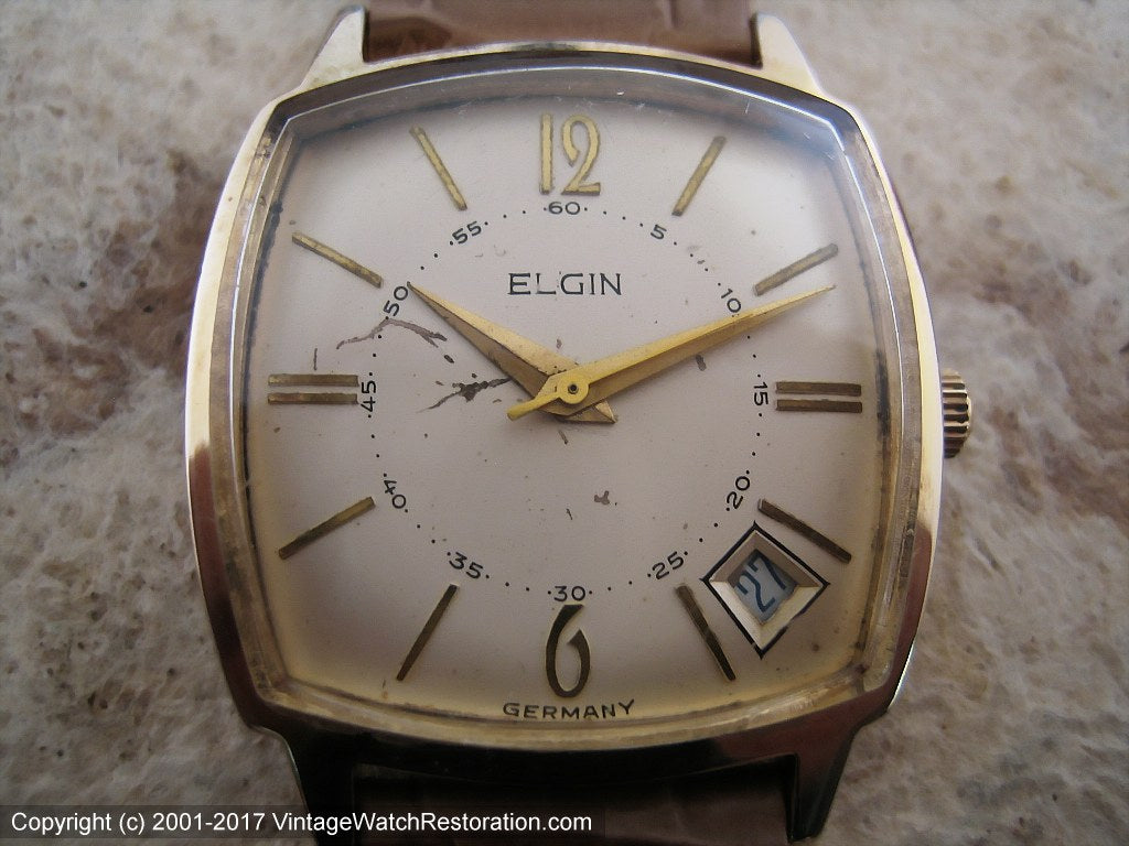 Elgin 'TV Style' Case with Date at 4:30, Manual, 31x31mm