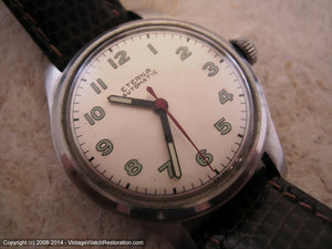 Eterna Automatic Bumper Military Style WWII Era Green Lume Dial, Automatic, 32mm