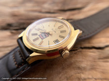 Load image into Gallery viewer, Elgin &quot;Hires Genuine Root Beer&quot; Promotional, Brushed Golden Dial, Date, Automatic, Large 36.5mm
