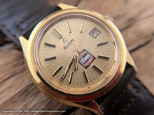 Load image into Gallery viewer, Elgin &quot;Hires Genuine Root Beer&quot; Promotional, Brushed Golden Dial, Date, Automatic, Large 36.5mm
