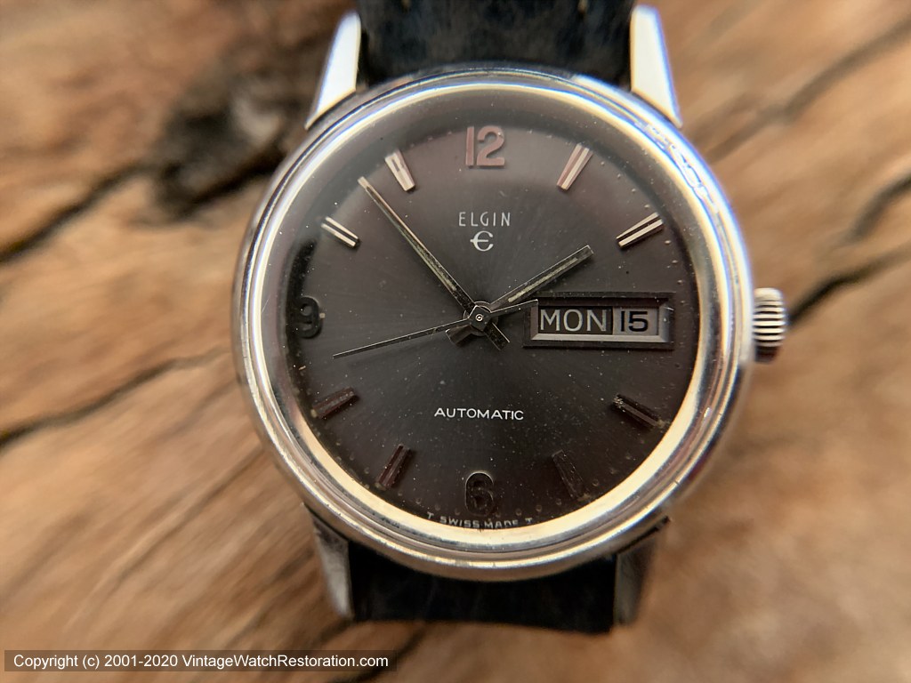 Elgin Slate Gray Dial with Duo Date, Automatic, Large 35mm