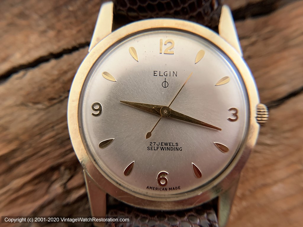 Elgin Sleek Case with Classic Dial, 27 Jewel, Automatic, 32.5mm