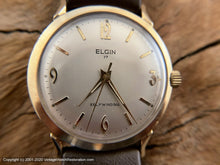 Load image into Gallery viewer, Elgin 17 Self Winding Perfect Pearl Dial with Bubble Back Case, Automatic, 34mm
