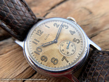 Load image into Gallery viewer, Elgin US WWII-Era Military with Stunning Amber Hued Patina Dial, Manual, 30mm
