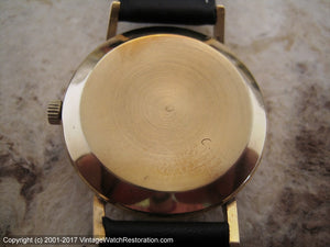Garrard 9K Gold Stunner with Date at Six and Original Box, Automatic, Large 34mm