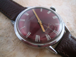 Bordeaux Dial Girard-Perregaux with Large Roman Numerals, Manual, Very Large 37mm