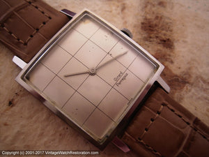 Square Girard-Perregaux with Checkered Line Pattern Dial , Manual, 29x29mm